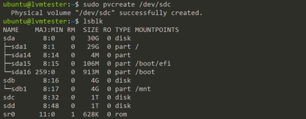 Create a Physical Volume