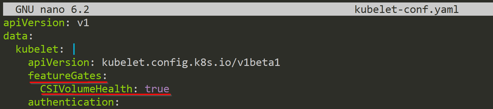 Add Feature Gates to the kubelet-config
